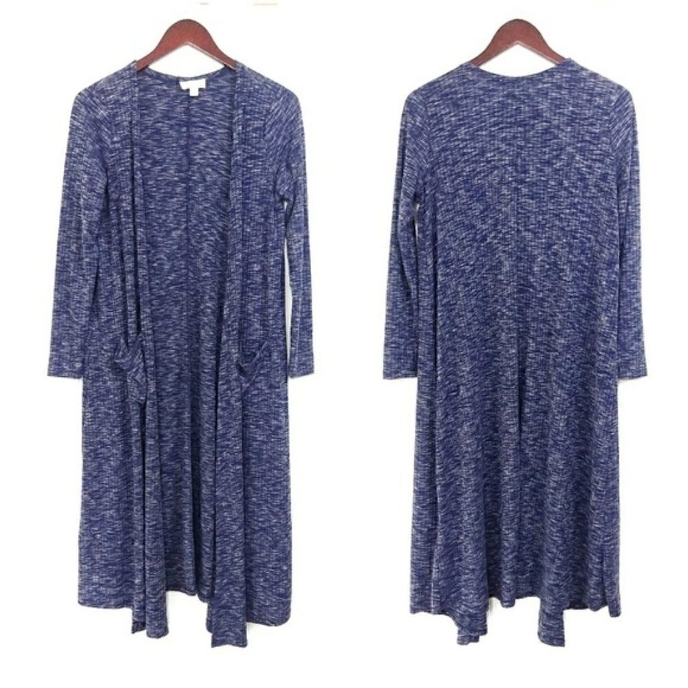 Lularoe Sarah Cardigan Duster Blue Heathered Small Women's